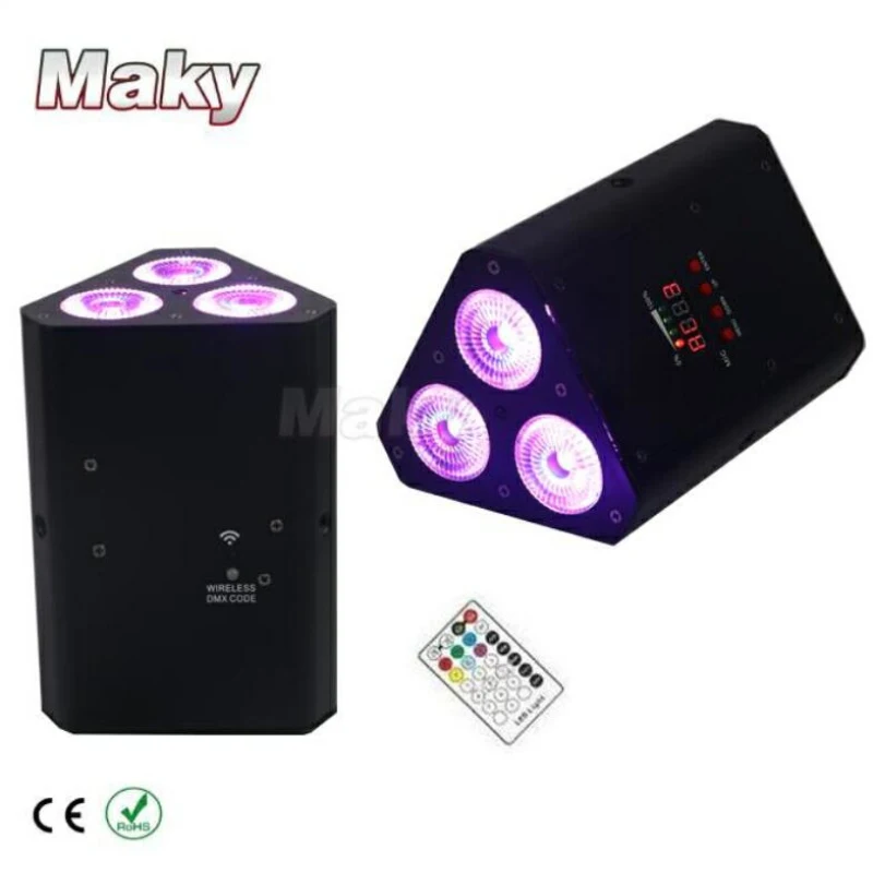 30 световых коробок бесплатная доставка 3 шт. 18 Вт RGBWA + UV беспроводной Dmx и