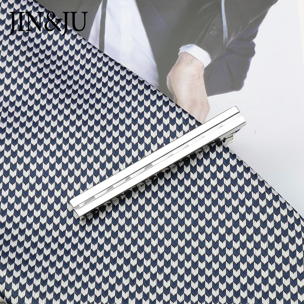 JIN & JU Брендовые мужские узкие Зажимы для галстука короткие металлические зажимы