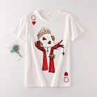 Футболка Zuolunouba женская с коротким рукавом, хлопковая модная уличная одежда в стиле Харадзюку, с изображением красного сердца, на лето