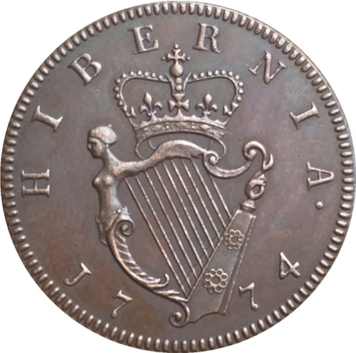 Ирландия Джордж III 1/2 Пенни 1774 копия монет|coin towel|coin networkcopy key |