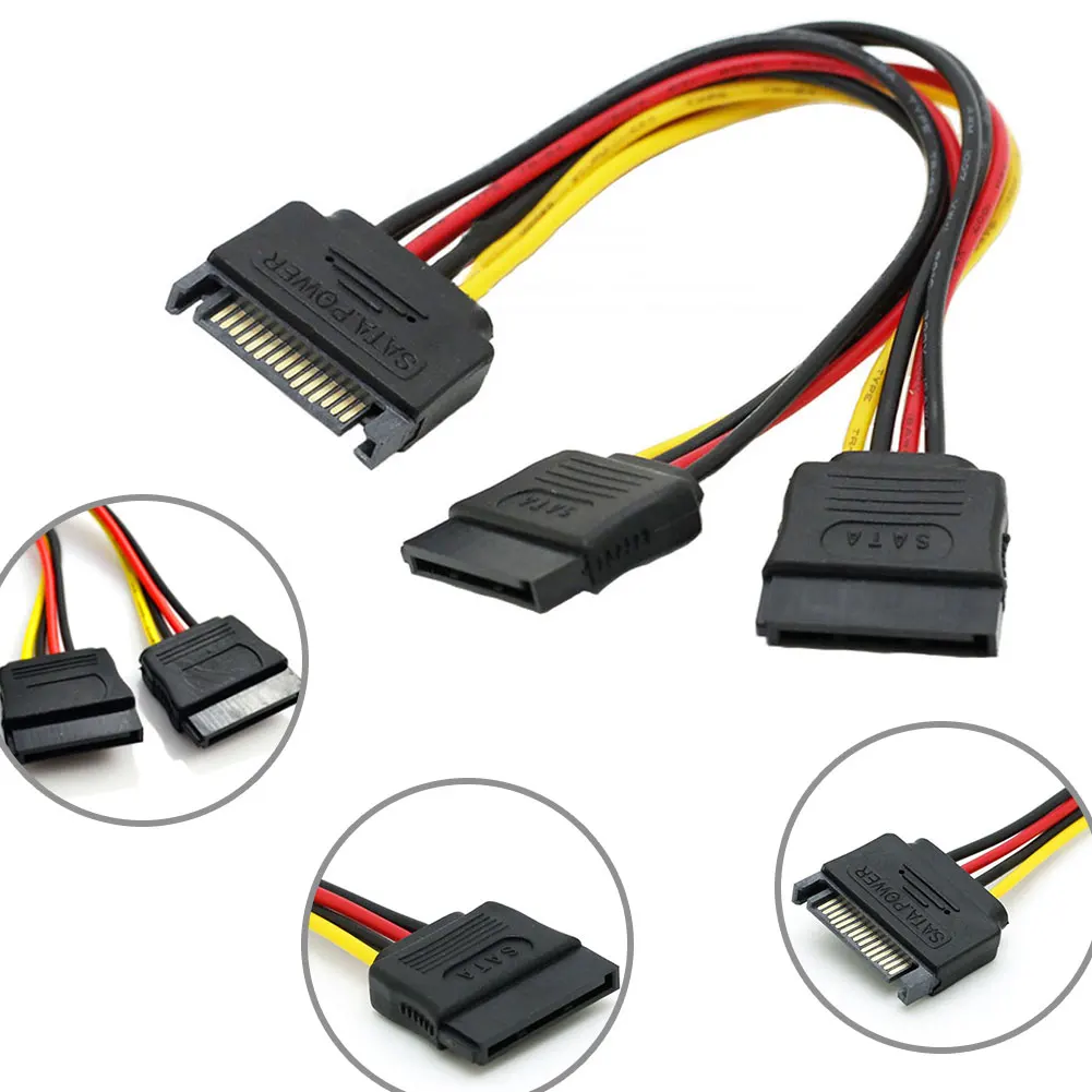 По специальной низкой цене SATA Мощность 15 pin Y сплиттер Кабель адаптер мужчин и