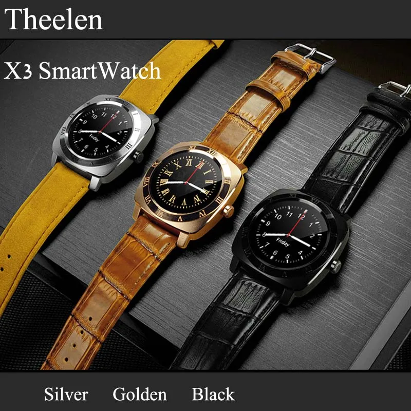 Хорошее X3 SmartWatch телефон mtk6261 IPS круглый Экран gsm шагомер мониторинга