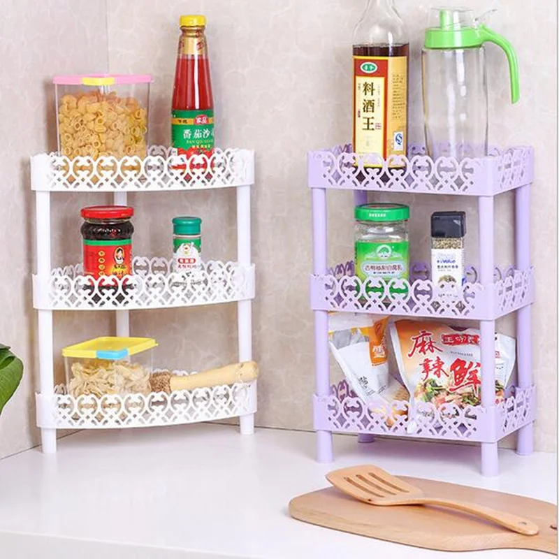 DIY 3 слоя Пластик ванная комната отделка хранения стойку макияж organier угол стены