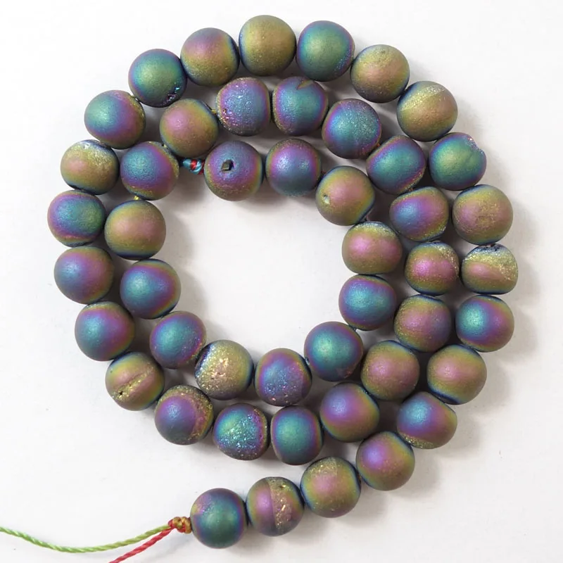 (Минимальный заказ 10 $ микс) 8 мм Металлические разноцветные Круглые бусины с