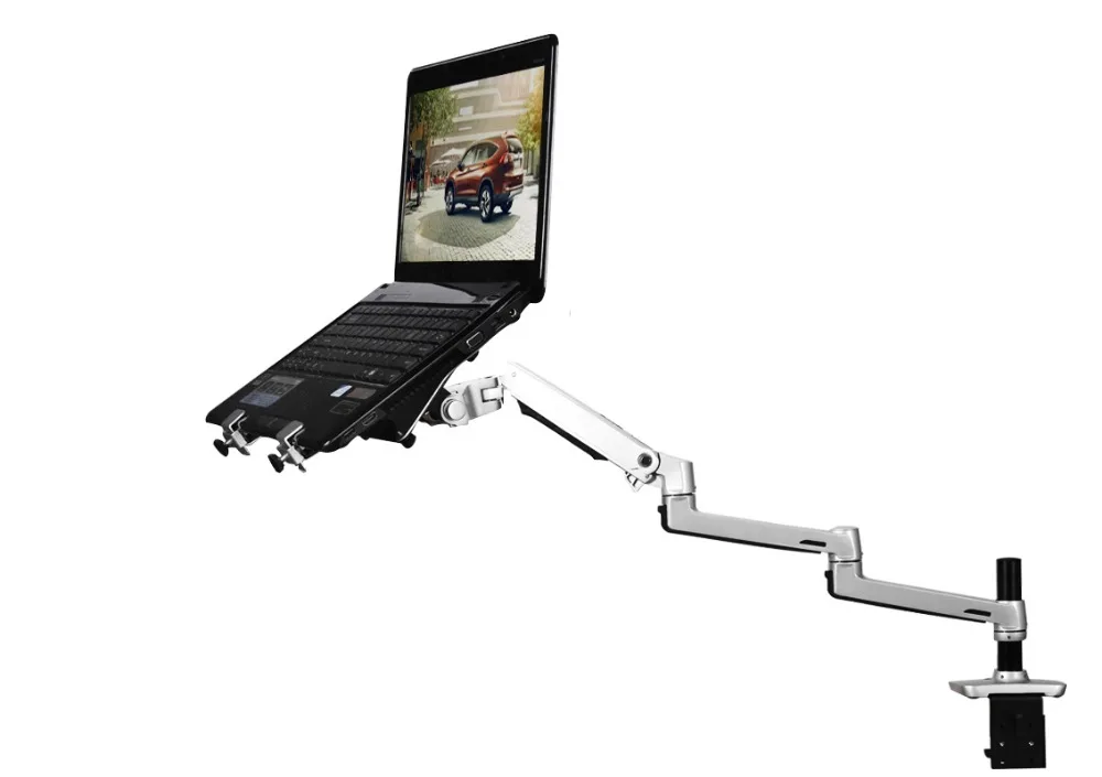 XSJ8013CT Aluminum Desktop Mount 2 in 1 Dual-use Laptop Support Monitor Holder Mount Ultra long Arm Full Motion Notebook Bracket