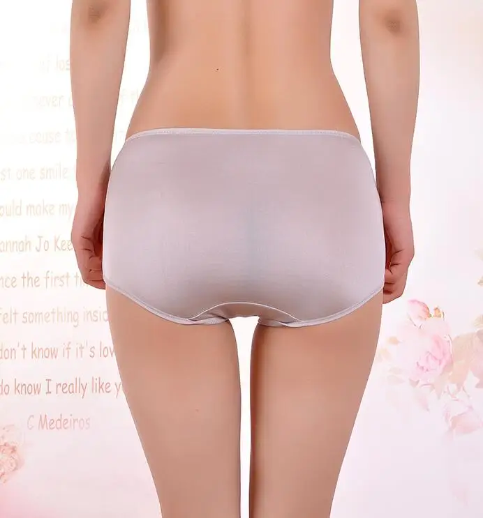 4 pack 100% Silk Knit Women's Thin Type High Waist Underwear Briefs Lingerie M L XL SG006