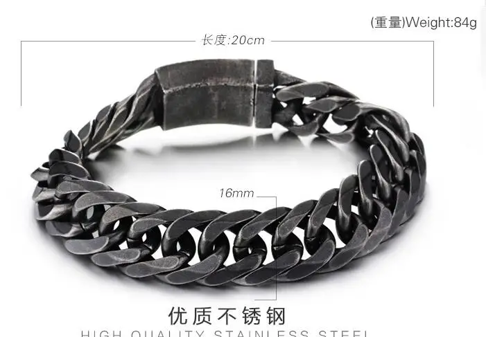 Браслет-цепочка мужской из нержавеющей стали 316L с двойным панцирным плетением