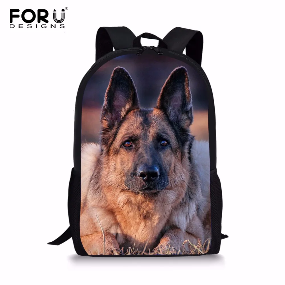 

FORUDESIGNS German Shepherd Printed School Backpack for Teenagers Boys Cute Book Bagpack Kids School Backpack Mochila Escolar
