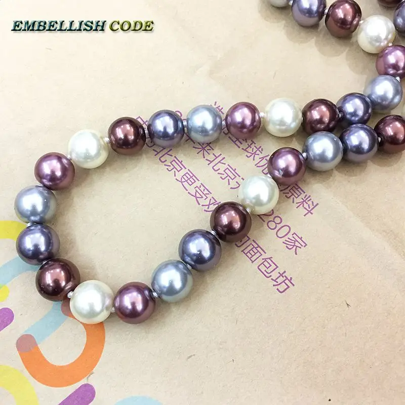 Женское Ожерелье из жемчуга цвет шампанского/кофейного/темно-серого цвета 12 мм |