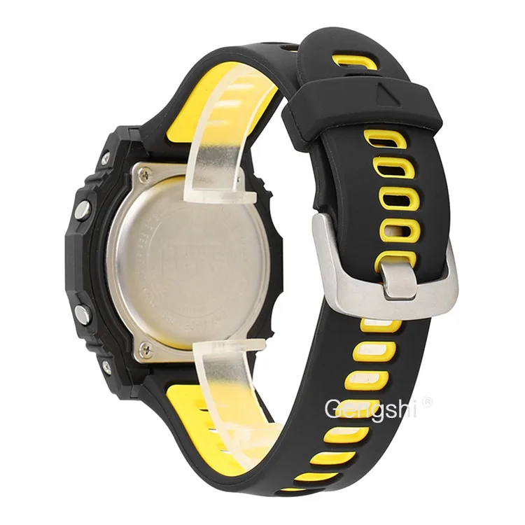 black yellow 16 мм силиконовый ремешок для часов подходит для TIMEX T2n720, T2n721 T2n739, T49859, T2p141, T2n722, T2n723, T2n738 - Цвет ремешка: black yellow