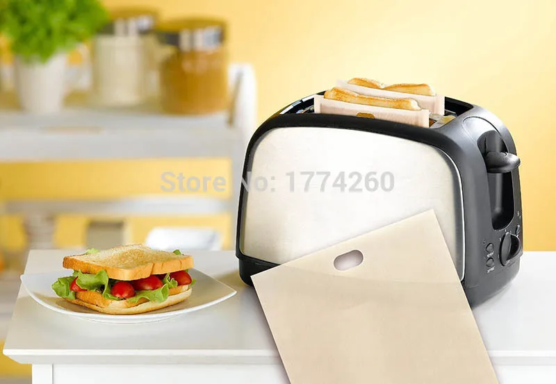 WALFOS 3 штуки 16*16,5 см термостойкие антипригарные мешки для тостов хлеба Сэндвич Гриль для хлеба пакеты для микроволновой печи многоразовые тостерные сумки