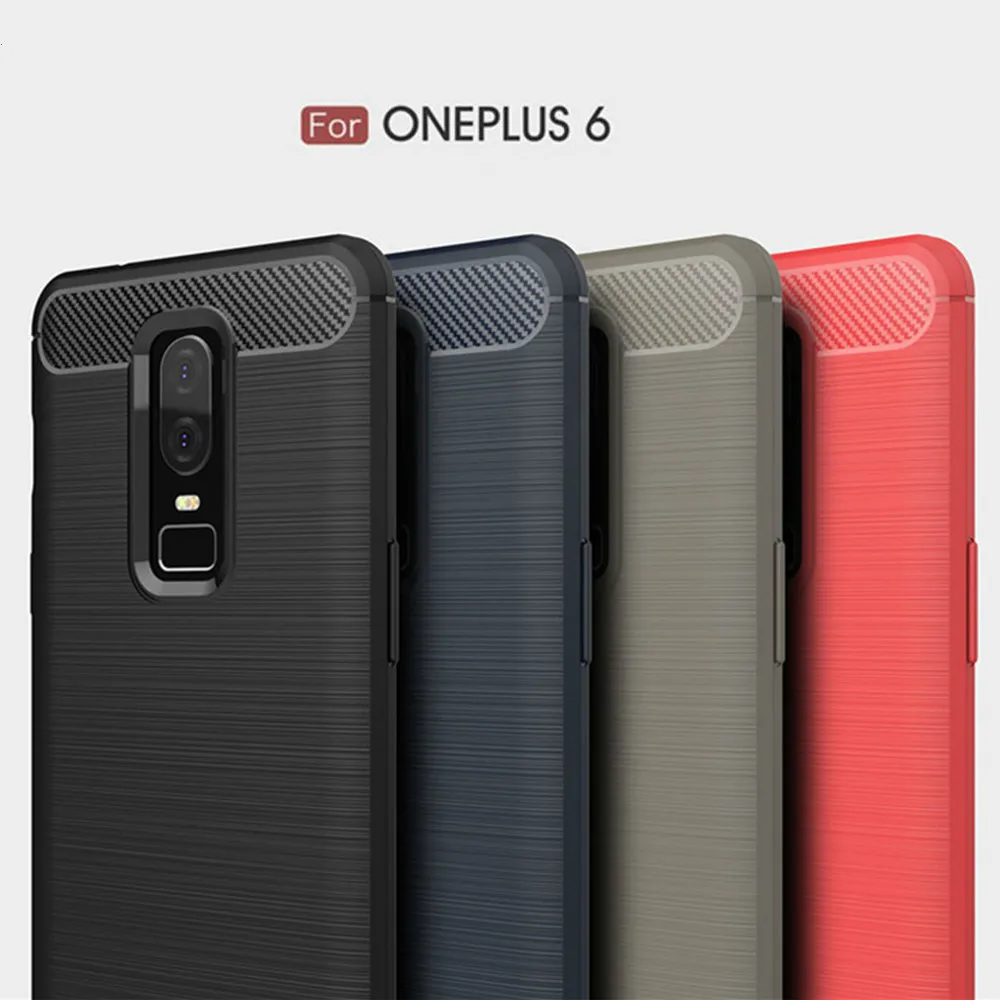 For Oneplus 6 Case Full Protection Silicone Ultra Thin Frosted Matte Soft TPU Back Cover 5 5T Carbon Fiber |