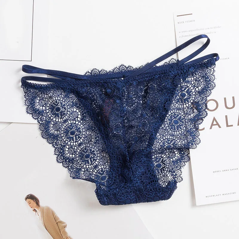Сексуальные кружевные женские трусы ультра-тонкие нижнее белье трусики с