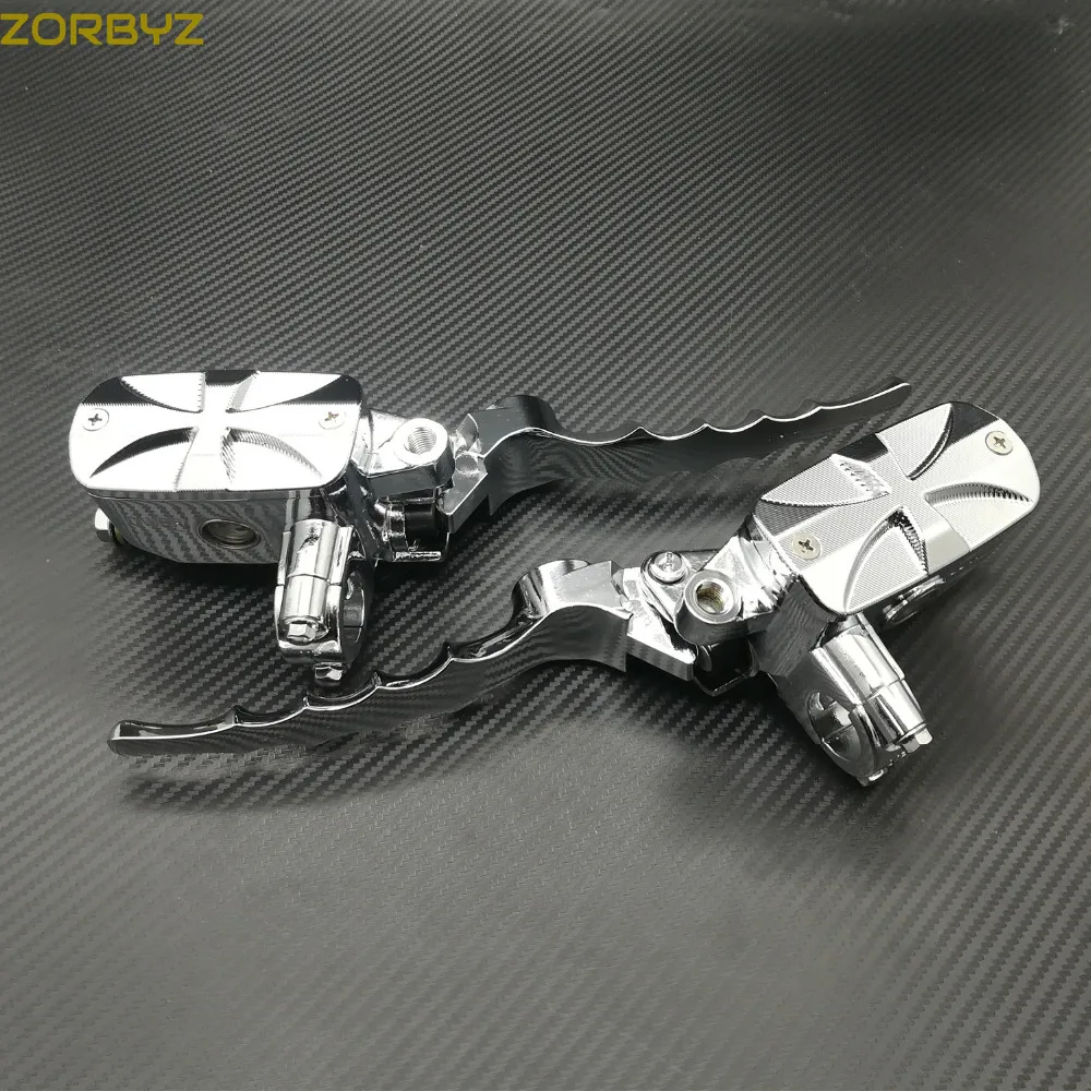 ZORBYZ мотоцикл 7/8 &quot22 мм черный/хром поперечное управление резервуар 14 отверстие