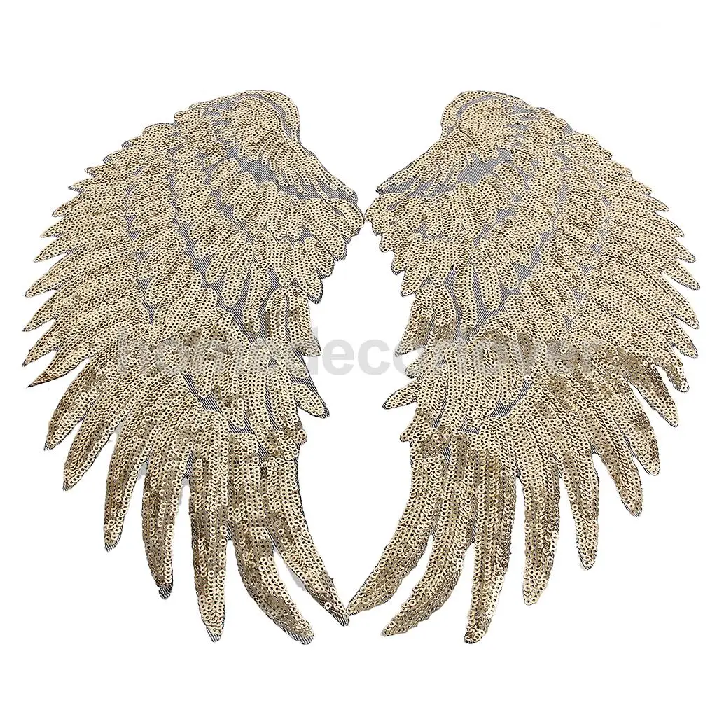 1 пара большая вышитая ткань с перьями Angel WingNew нашивка аппликацией аксессуары для