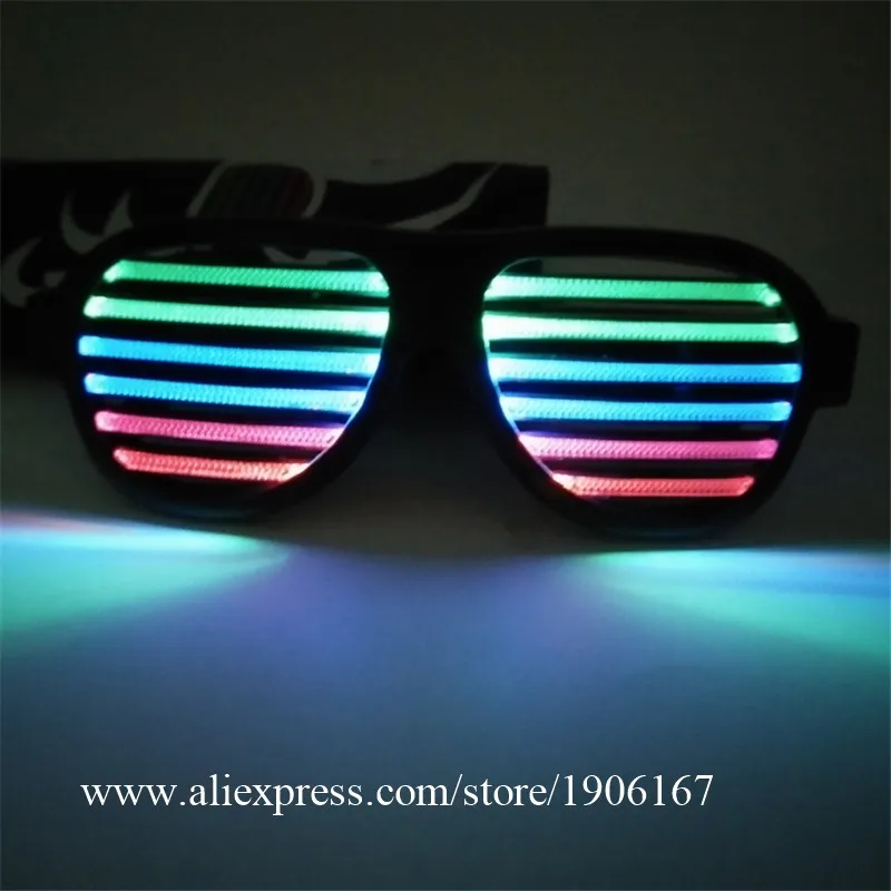 Цветные светодиодные светящиеся очки RGB для вечеринки мигающие с голосовым