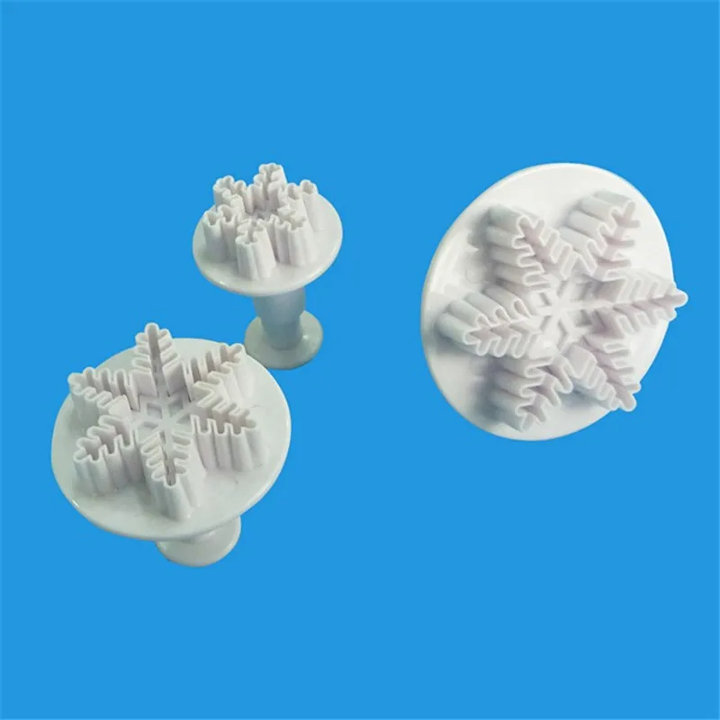 Комплект из 3 предметов Рождественская Снежинка печенья форма для fondant (сахарная)
