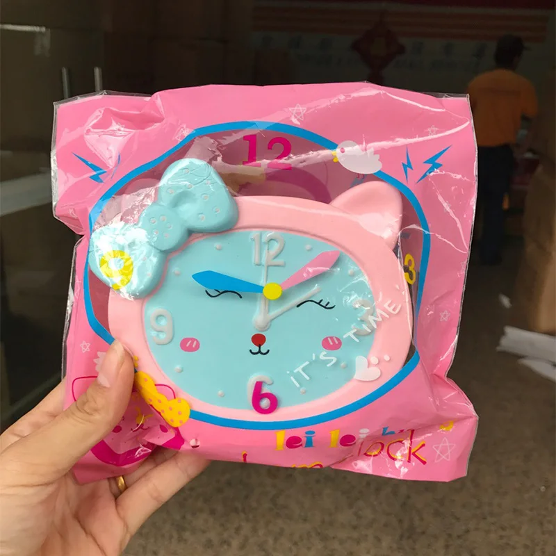 12 см Jumbo Squishy мультфильм котенок будильник Радуга медленный рост красочные часы