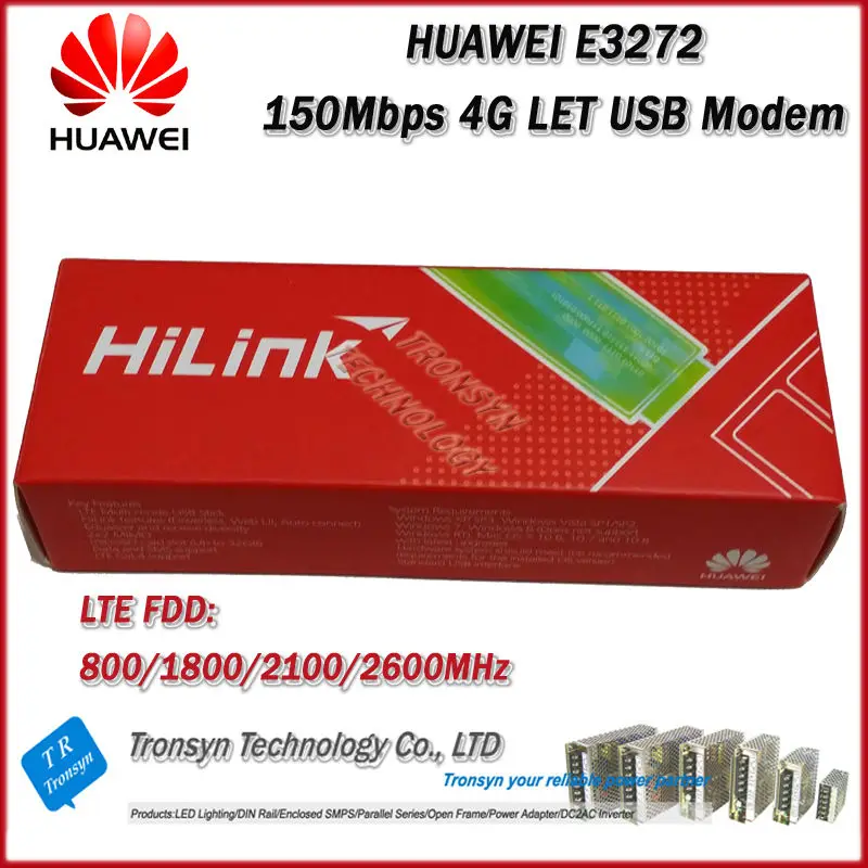 Новое поступление Оригинальный разблокированный LTE FDD 150 Мбит/с HUAWEI E3272 4G модем с