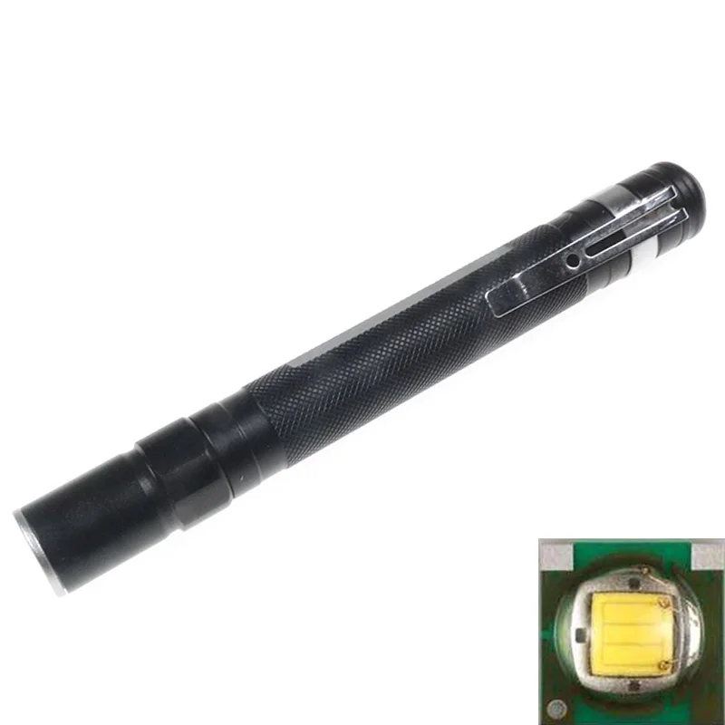 Cree XPE/Q5 LED Zoom Small Flashlight Mini Portable Clip Penlight Handy Powerful Pocket Torch Use 2*AAA Battery Flash Light | Освещение