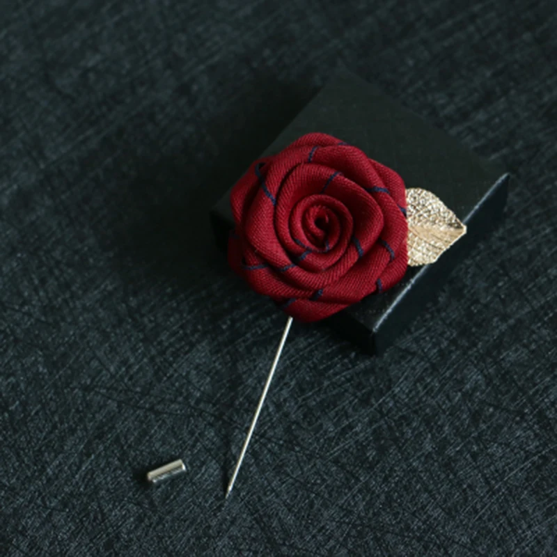 

Handmade Brooch Pin Collar Pins Rose Flower Suit Tuxedo Corsage Wedding Boutonniere Party Women Men Brooches Pin Gifts Packing