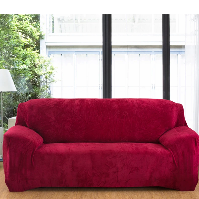 

plush thick sofa cover elastic for living room couch cover velvet dust-proof for pets slipcovers all-inclusive sectional sofa