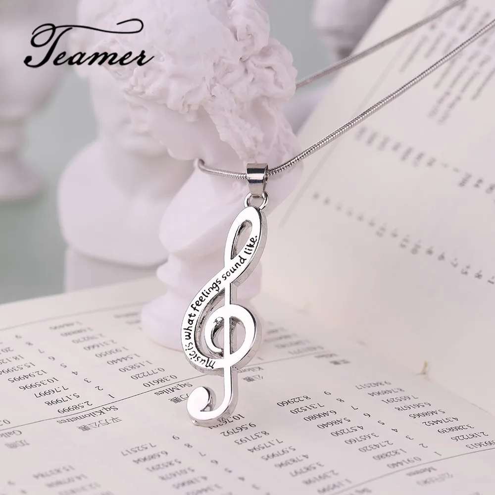 Teamer Lovely G Clef Treble Charm подвеска ожерелье для женщин девушек ювелирное изделие