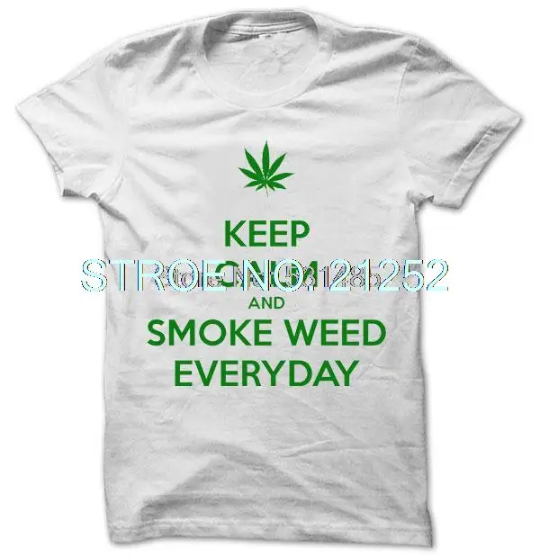 Повседневная Футболка Keep Calm and Smoke Weed keep calm Черная пятница|Футболки| |