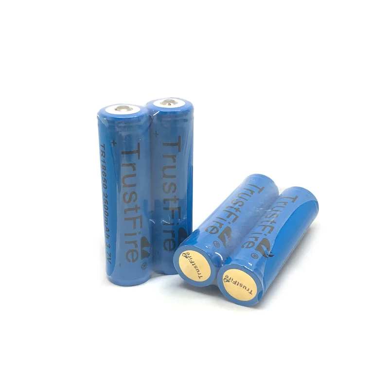 

10 шт./партия, перезаряжаемая литиевая батарея TrustFire TR18650 3,7 в 2500 мАч 18650 с защитой PCB, источник питания для светодиодных фонариков