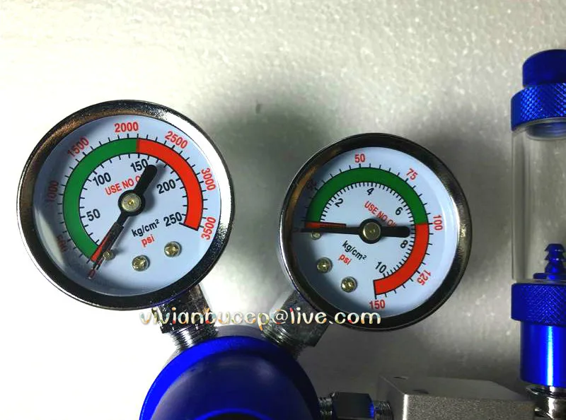 Большой манометр для аквариума CO2 регулятор двойной датчик W21.8 22 мм M22 CGA320