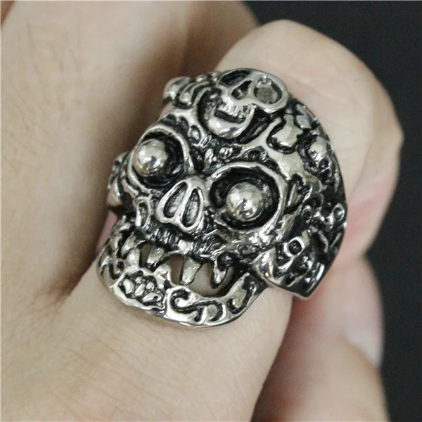 Drop Ship Size 7~13 Fashion Cool Eye Ball Skull Ring 316L Stainless Steel Jewelry Polishing Biker | Украшения и аксессуары