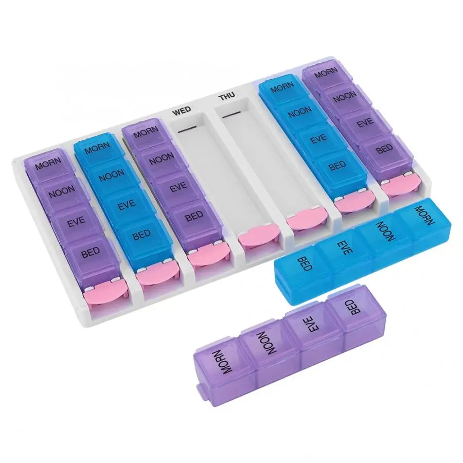 Органайзер диспенсер для лекарств органайзер 7 дней 4 раза в день 28 коробка с