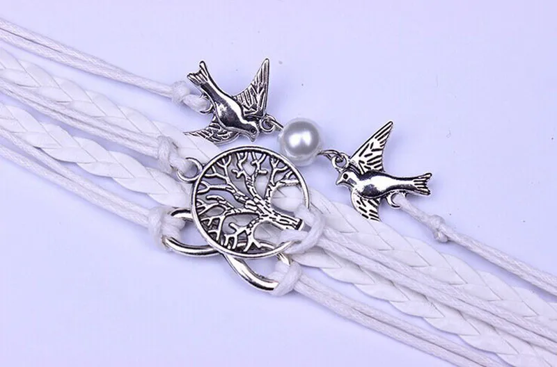 Новый женский бесконечно ручная работа Регулируемый голубь кожа многослойный