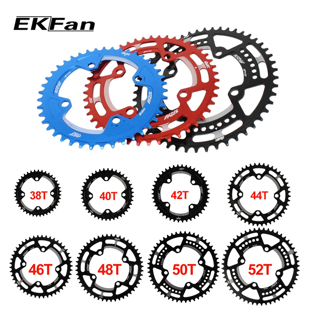 EKFan 104BCD 38 T/40 T/42 T/44 T/46 T/48 T/50 T/52 T круглая велосипедная цепь 7075 T6 MTB шатунная