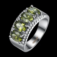 engagement ring fashion jewellery green cubic zirconia silver color overlay rings for women size 6 7 8 9 ar2033