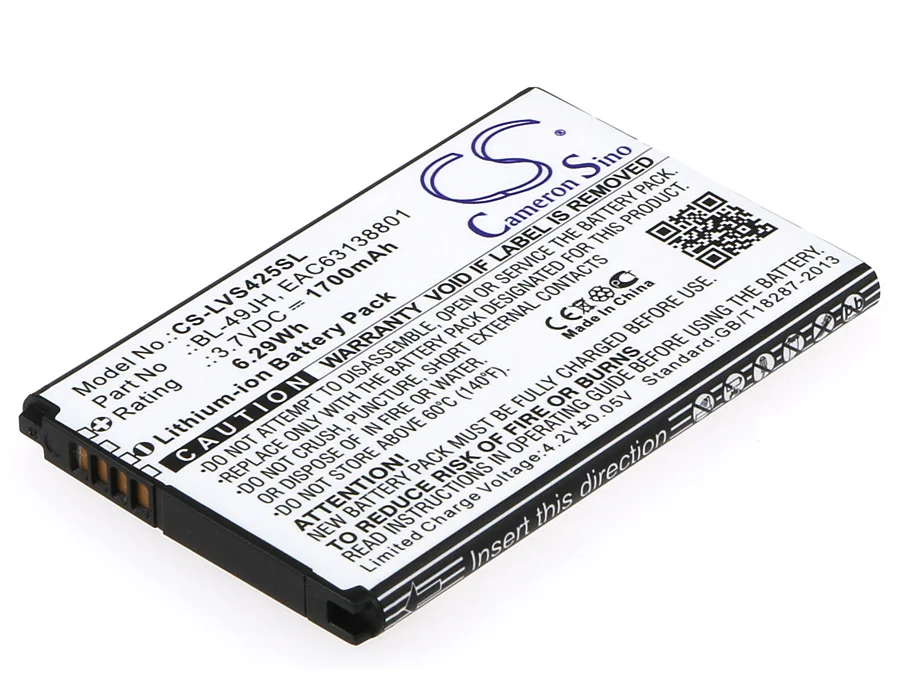 BL 49JH батареи Cameron Sino 1700mAh для LG K120 K120E K121 K130 K130E K3 K4 L43AL L44VL LS450 Optimus Zone 3 Rebel 4G VS425|cameron