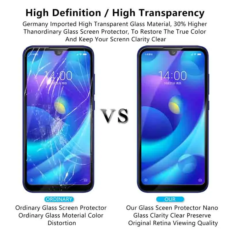 Защитное стекло HereCase для Xiaomi Mi Play защита экрана на Xio закаленное полное покрытие