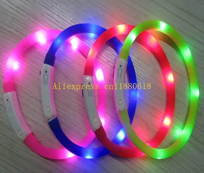 50 шт./лот USB зарядка ошейник для собак LED Наружное светящееся зарядное устройство