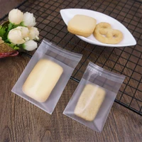 100pcs transparent frosted cookie candy bag wedding party supplies gift bag biscuits snack baking self adhesive package bag