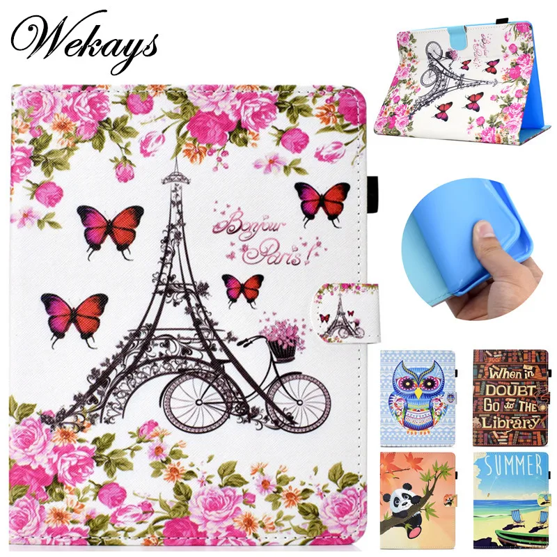 Wekays For Samsung Tab A 8.0 SM-T380 Cartoon Butterfly Leather Funda Case For Samsung Galaxy Tab A 8.0 2017 T380 T385 Cover Case