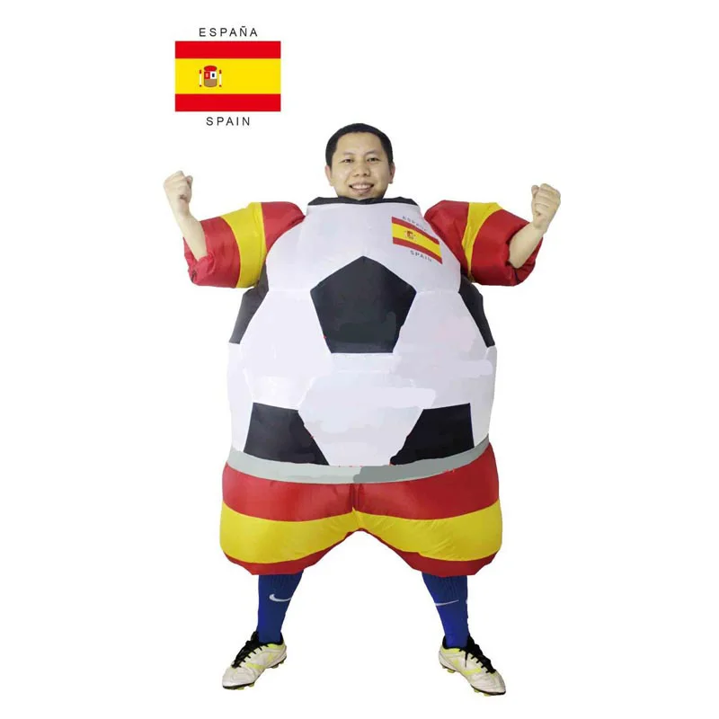 Надувной футбольный костюм Испании 2014 новый стиль Футбольная команда