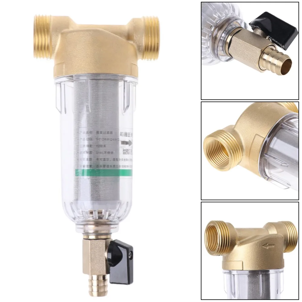1 Inch 4 Points Prefilter Stainless Steel Water Purifier Mesh Copper Tap Faucet Kit