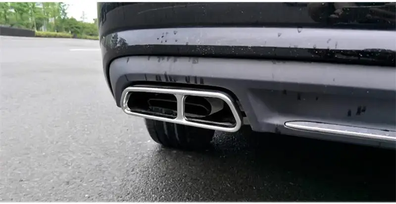 Стайлинга автомобилей Rline хвост горло выхлопная труба для Audi A6 C7- выхлопной трубы Автомобильная выхлопная труба автомобиля крышка рассеиватель света