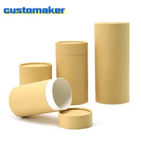 10pcs recycled kraft cardboard brown paper tube eco packaging paper jar cylinder organic round boxes mailing postal tubes drums