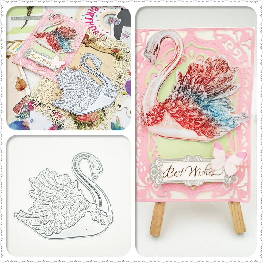 

AZSG разделочные штампы Bonny Swans для самостоятельного скрапбукинга, декоративные карты для изготовления поделок, забавное украшение 10,2*9,5 см