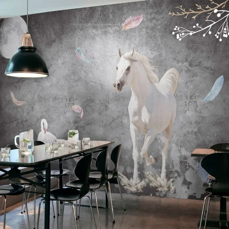 

Photo wallpaper Retro cement chalk graffiti wallpaper living room bedroom clothing store background sketch wallpaper mural