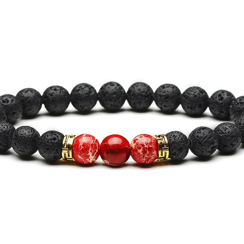 Старинный золотой цветной 8 мм натуральный камень вулканический красный