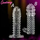 2 шт. A + B Дизайн полное покрытие Пенис Секс Продукты рукав кольцо эрекция Секс игрушки многоразовые презервативы задержка