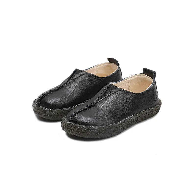 Детская обувь для девочек детская кожаная без шнуровки отдыха кроссовки с мягкой