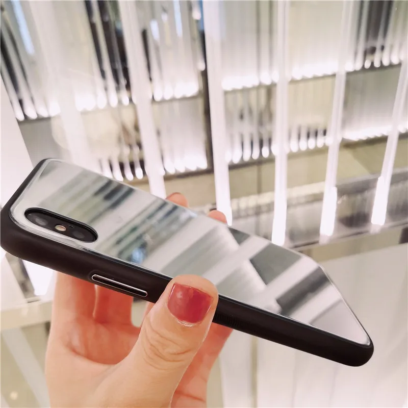 Glossy Glass shell Fashion Mirror Phone Case For iPhone X 6 6S 7 8 Plus XS MAX XR Cases Luxury Cover Funda Coque |